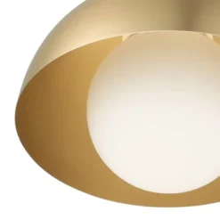 Amelia 1-Light Matte Brass Plug-In Pendant Lighting With Frosted Glass Shade - Globe Electric