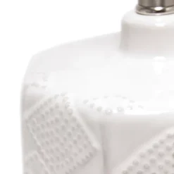 19" Contemporary Bohemian Ceramic Eyelet Pattern Floral Textured Bedside Table Lamp With Fabric Shade Off-White - Lalia Home -Adesso Lighting Deals Store GUEST e949fdb2 40f1 4eb4 bd3d 0494059d6991