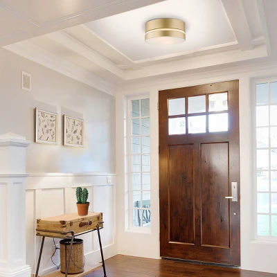 Globe Electric Aurora 2-Light Soft Gold Flush Mount Ceiling Light With Inner Frosted Shade - Novogratz X Globe 2 Globe Electric Aurora 2-Light Soft Gold Flush Mount Ceiling Light With Inner Frosted Shade - Novogratz X Globe - Image 2