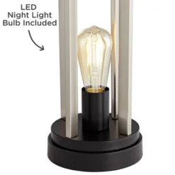 360 Lighting Marcel Modern Table Lamps Set Of 2 24 1/4" High Brushed Nickel With LED Nightlight USB Charging Port White Shade For Bedroom House Desk -Adesso Lighting Deals Store GUEST ead1be5c 2dcb 46d6 a635 676f0362d94d