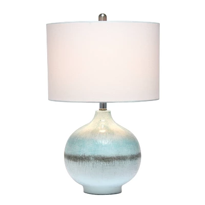 Bayside Horizon Table Lamp With Fabric Shade White/Light Blue - Lalia Home 1 Bayside Horizon Table Lamp With Fabric Shade White/Light Blue - Lalia Home