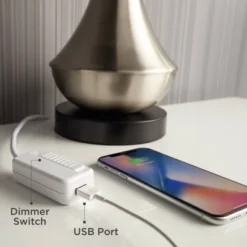 Franklin Iron Works Modern Industrial Desk Lamp 29" Tall With USB Charging Port Bronze Metal Cognac Glass Shade For Bedroom Living Room House Bedside -Adesso Lighting Deals Store GUEST ebc0f417 de2e 4349 b9ed c3ead5843cdf 2