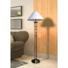63" Traditional Metal Floor Lamp With Unique Etched Base Silver - Ore International
