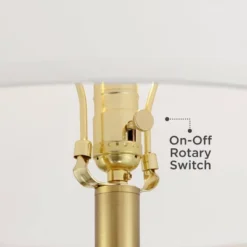 Possini Euro Design Modern Arc Floor Lamp Standing 62 1/2" Tall Warm Gold Offset Arm White Linen Drum Shade For Living Room Reading Family Bedroom -Adesso Lighting Deals Store GUEST ec54c047 0dc8 4cb9 a274 7da7f771e230