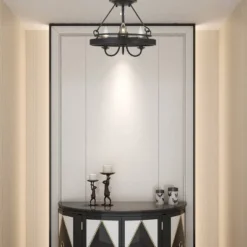 (14" X 14") 3 Light Metal Helena Pendant Texture Gray/Bronze - Cal Lighting