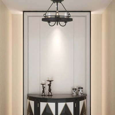 (14" X 14") 3 Light Metal Helena Pendant Texture Gray/Bronze - Cal Lighting 1 (14" X 14") 3 Light Metal Helena Pendant Texture Gray/Bronze - Cal Lighting