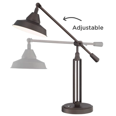 Franklin Iron Works Turnbuckle Rustic Farmhouse Desk Lamp 25" High Oil Rubbed Bronze With USB Charging Port LED Adjustable Metal Shade For Bedroom 7 Franklin Iron Works Turnbuckle Rustic Farmhouse Desk Lamp 25" High Oil Rubbed Bronze With USB Charging Port LED Adjustable Metal Shade For Bedroom - Image 7