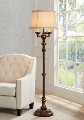 Barnes And Ivy Traditional Floor Lamp Candelabra Style 4-Light 64.5" Tall Italian Bronze Bell Shade For Living Room Reading Bedroom 1 Barnes And Ivy Traditional Floor Lamp Candelabra Style 4-Light 64.5" Tall Italian Bronze Bell Shade For Living Room Reading Bedroom