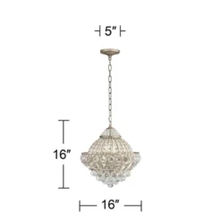 Vienna Full Spectrum Wallingford Antique Brass Chandelier 16" Wide French Crystal Glass 6-Light Fixture For Dining Room House Kitchen Island Entryway -Adesso Lighting Deals Store GUEST f010628e 7a62 464b 94b7 1d259b581a4a
