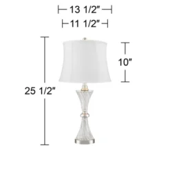 Regency Hill Luca Modern Table Lamps 25 1/2" High Set Of 2 Clear Glass Chrome With USB Charging Port Cream Drum Shade For Bedroom Living Room Desk -Adesso Lighting Deals Store GUEST f0b9397f ad53 4134 8656 4e2c157fc2b0