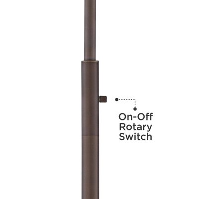 Franklin Iron Works Industrial Rustic Farmhouse Floor Lamp With USB Port 61" Tall Oil Rubbed Bronze Downbridge LED Seeded Glass Shade For Living Room 3 Franklin Iron Works Industrial Rustic Farmhouse Floor Lamp With USB Port 61" Tall Oil Rubbed Bronze Downbridge LED Seeded Glass Shade For Living Room - Image 3