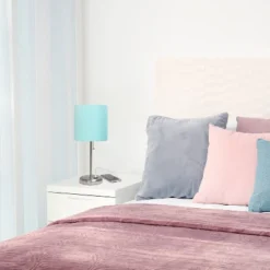 19.5" Bedside USB Port Feature Metal Table Desk Lamp Brushed Steel With Aqua Blue Fabric Shade - Creekwood Home 11 19.5" Bedside USB Port Feature Metal Table Desk Lamp Brushed Steel With Aqua Blue Fabric Shade - Creekwood Home -Adesso Lighting Deals Store GUEST f152a596 a214 4126 be1f 55b4c566e442