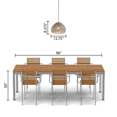 12.75" 1-Light Gloriana Pendant Rattan Brown - River Of Goods 7 12.75" 1-Light Gloriana Pendant Rattan Brown - River Of Goods - Image 7