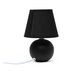 8.66" Petite Ceramic Orb Base Bedside Table Desk Lamp With Matching Tapered Drum Fabric Shade Black - Creekwood Home -Adesso Lighting Deals Store GUEST f19c5dc1 fa3e 4f43 8e54 53e81addc00c 1