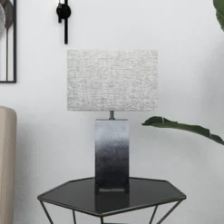 Polystone Table Lamp With Square Shade Gray - Olivia & May -Adesso Lighting Deals Store GUEST f4fef13f 3c25 4f9c ab81 cef6110a3362