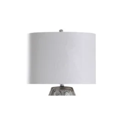 Selsey Crystal Circular Design Ceramic Table Lamp With Drum Shade Chrome - StyleCraft