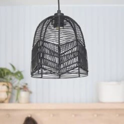 10" 1-Light Zola Pendant Rattan Black - River Of Goods -Adesso Lighting Deals Store GUEST f5b7782f e6b7 4bab 8271 41e99cfa1b3e