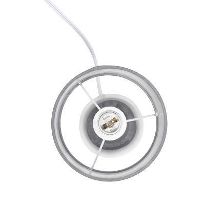 10.04" Traditional Ceramic Thimble Base Bedside Table Desk Lamp With Matching Fabric Shade Gray - Simple Designs 4 10.04" Traditional Ceramic Thimble Base Bedside Table Desk Lamp With Matching Fabric Shade Gray - Simple Designs - Image 4