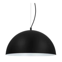 21" 1-Light Rafaelino Bowl Pendant With Shade Black/White - EGLO