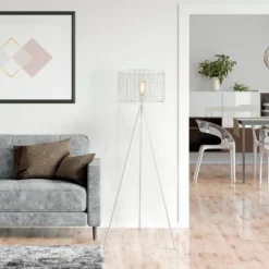 61" Cage Shade Metal Tripod Floor Lamp Ingrid White - River Of Goods 12 61" Cage Shade Metal Tripod Floor Lamp Ingrid White - River Of Goods -Adesso Lighting Deals Store GUEST f6b603a0 ef63 4861 919b 1bf152e602bb