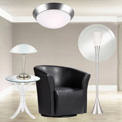 360 Lighting Deco Modern Accent Table Lamp 17" High Brushed Steel Touch On Off White Glass Dome Shade For Bedroom Bedside Nightstand Office Family 6 360 Lighting Deco Modern Accent Table Lamp 17" High Brushed Steel Touch On Off White Glass Dome Shade For Bedroom Bedside Nightstand Office Family - Image 6