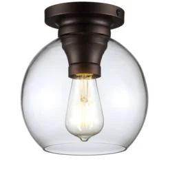 7.75" Metal/Glass Atlas Flush Mount (Includes Energy Efficient Light Bulb) - JONATHAN Y -Adesso Lighting Deals Store GUEST f7c7c9aa a312 4754 a1a4 cd9910d44357