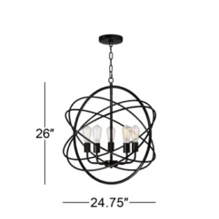 Franklin Iron Works Ellery Bronze Orb Foyer Pendant Chandelier 24 3/4" Wide Modern 5-Light LED Fixture For Dining Room House Kitchen Island Entryway -Adesso Lighting Deals Store GUEST f7dfcff0 798c 472e 94b0 bc4a1c482f74