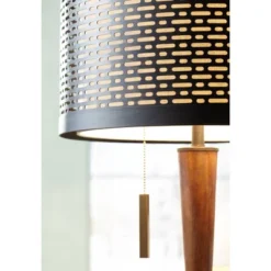 Franklin Iron Works Modern Mid Century Farmhouse Rustic Floor Lamp 64" Tall Bronze Cherry Wood Metal Cream Double Drum Shade For Living Room Reading -Adesso Lighting Deals Store GUEST f90e3c1c 05dc 43c8 a67f eec560936175
