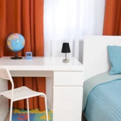 10.5" Petite Metal Stick Bedside Table Desk Lamp In Sand Nickel With Fabric Shade Black - Creekwood Home -Adesso Lighting Deals Store GUEST f9522480 6b00 4042 abce fad880e588e5