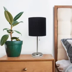 19.5" Bedside USB Port Feature Metal Table Desk Lamp Brushed Steel With Black Fabric Shade - Creekwood Home -Adesso Lighting Deals Store GUEST f95c8cbd e583 4f42 ba6a 5d82fea0ce4f