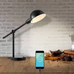 20.25" Curtis Vintage Industrial Iron Adjustable Dome Shade Task Lamp With USB Charging Port (Includes LED Light Bulb) - JONATHAN Y -Adesso Lighting Deals Store GUEST f9bb87b6 c7ee 47c3 9f9c 7cec3a382a55