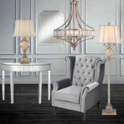 Barnes And Ivy Olde Vintage Floor Lamp 63 1/2" Tall Olde Silver With LED Nightlight Mercury Glass Faux Silk Bell Shade For Living Room Office House 15 Barnes And Ivy Olde Vintage Floor Lamp 63 1/2" Tall Olde Silver With LED Nightlight Mercury Glass Faux Silk Bell Shade For Living Room Office House -Adesso Lighting Deals Store GUEST fb0863f4 3137 400f b806 11330855108b