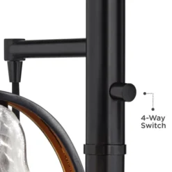 Uttermost Modern Industrial Floor Lamp 73 1/2" Tall Matte Black 3-Light Marbleized Glass Drop Shade For Living Room Reading Family Bedroom Office Home -Adesso Lighting Deals Store GUEST fbb6c37a fbc4 4d01 872a 385c641bf564