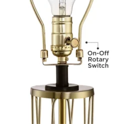 360 Lighting Nathan Modern Table Lamps 25 1/2" High Set Of 2 Gold Metal With USB Charging Ports Black Drum Shade For Bedroom Living Room Home Desk -Adesso Lighting Deals Store GUEST fd98c460 da77 4aad a69f 919a6f22e4d3