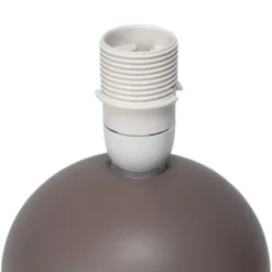 8.66" Petite Ceramic Orb Base Bedside Table Desk Lamp With Matching Tapered Drum Fabric Shade Gray - Creekwood Home