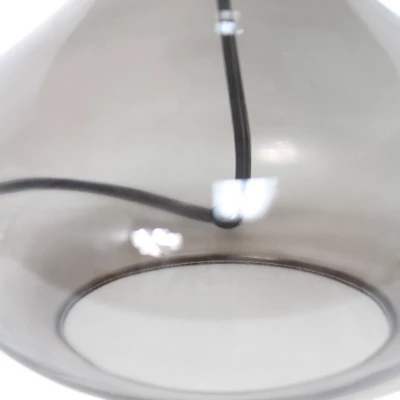 Glass Raindrop Table Lamp With Fabric Shade Smoke Gray - Simple Designs 2 Glass Raindrop Table Lamp With Fabric Shade Smoke Gray - Simple Designs - Image 2